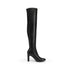 Frauen Over-the-Knee Stiefel | Dehnbare Oberschenkelhohe Boots | Blockabsatz | Seitlicher Reißverschluss | Winterstiefel